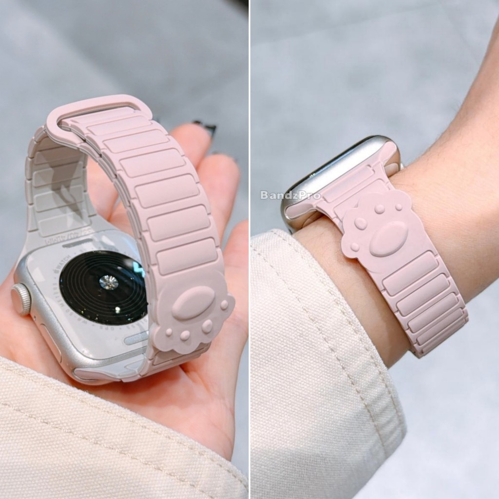 บางน่ารักสุนัขกรงเล็บแม่เหล็กสายรัดซิลิโคนสําหรับ applewatch S11 10 9 8 7 6 5 4 3 2 SE3 นุ่มพิเศษสบายเปลี่ยนสร้อยข้อมือสําหรับ iwatch 49mm 46 45 44 42 41 40 38ใหม่