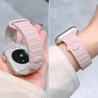บางน่ารักสุนัขกรงเล็บแม่เหล็กสายรัดซิลิโคนสําหรับ applewatch S11 10 9 8 7 6 5 4 3 2 SE3 นุ่มพิเศษสบายเปลี่ยนสร้อยข้อมือสําหรับ iwatch 49mm 46 45 44 42 41 40 38ใหม่