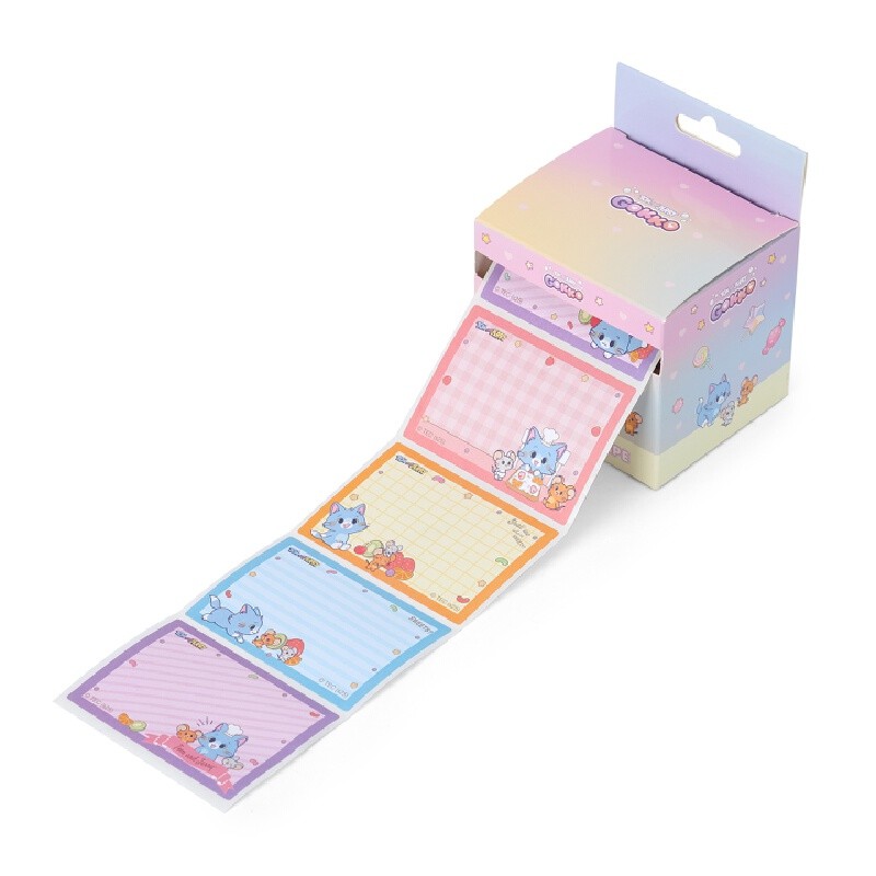 TOM AND JERRY GOKKO กระดาษสติกเกอร์ม้วน ขนาด 6.3x4.5 ซม. จำนวน 256 แผ่น (16 แบบหมุนเวียน)