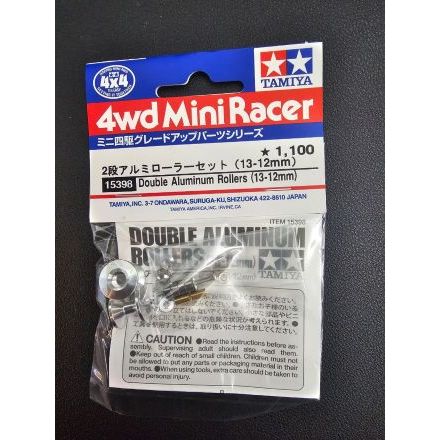 TAMIYA 15398 Mini 4WD ลูกกลิ้งอลูมิเนียมคู่ (13-12 มม.)