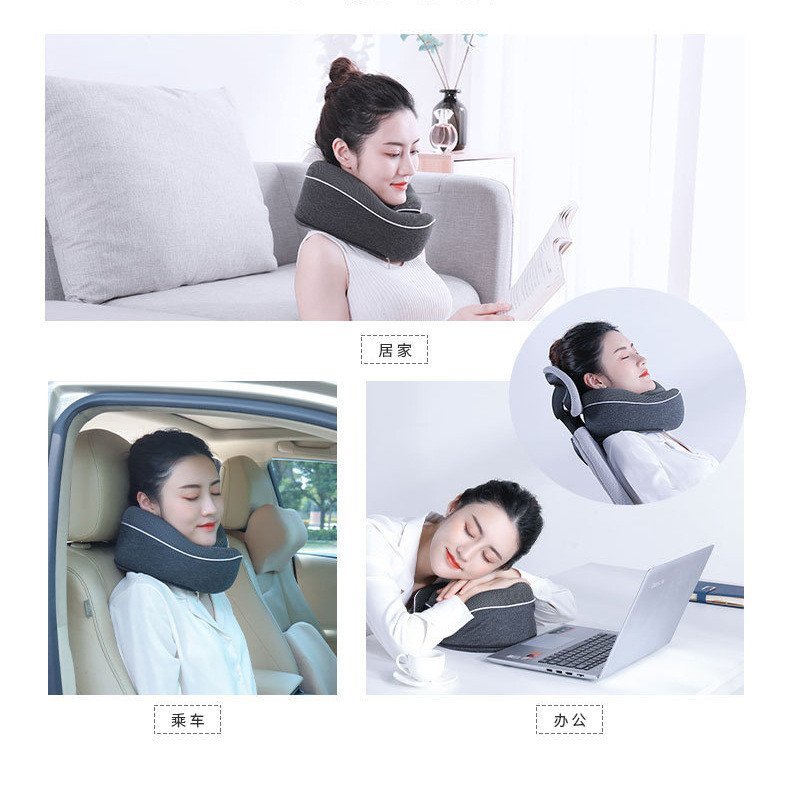 ช้า Rebound U-Shaped หมอนท่องเที่ยวคอหมอนขับรถ U-รูปหน่วยความจําโฟม Cross-Border แบบพกพา 3 ชิ้นชุด T
