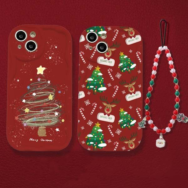 สําหรับ Samsung Galaxy S23 Ultra S21 Plus S23FE S21FE S20FE F06 สายรัดข้อมือน่ารักคริสต์มาส Santa Cl