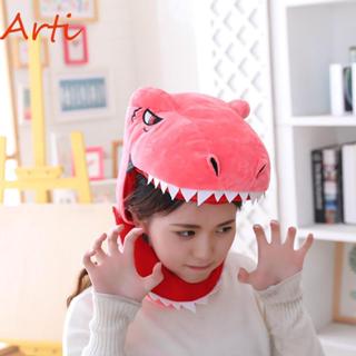 ARTI หมวกไดโนเสาร์,ตุ๊กตาผ้าฝ้าย PP หมวกไดโนเสาร์ตุ๊กตาสีเขี…