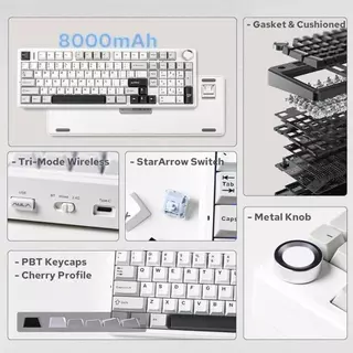 AULA F99Pro - Gasket Mechanical Keyboard คีย์ TH / ENG แบต 8,000mAh รับประกัน 2 ปี