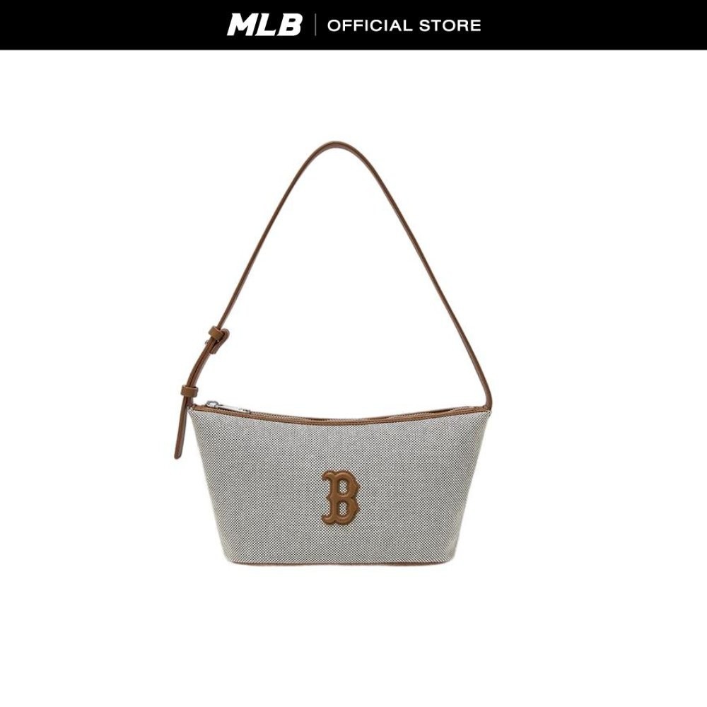 MLB กระเป๋าสะพายไหล่ ยูนิเซ็กส์ Basic Canvas Hobo Bag รุ่น 3ABQBC15N 43BRD สีน้ำตาล