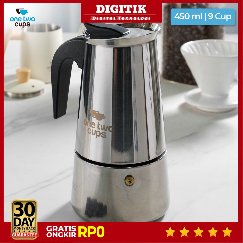 DIGITIK - เครื่องชงกาแฟเอสเปรสโซ Moka Pot หนึ่งสองถ้วยเตาตั้งพื้น 9 ถ้วย 450ml - Z20