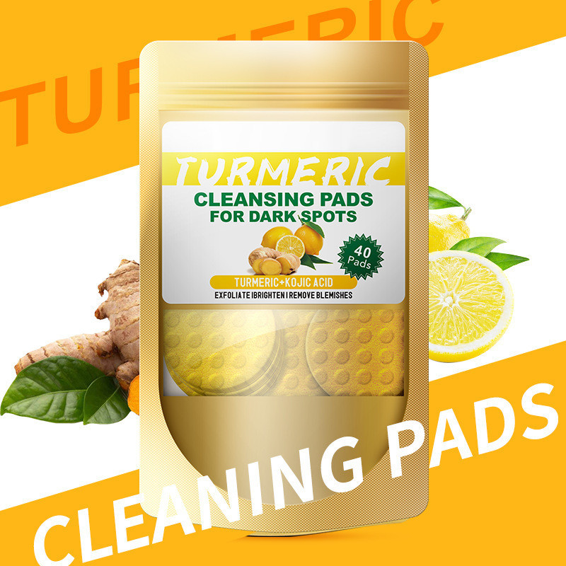 ขายร้อน#爆品Turmeric Pads สําลีแผ่นขมิ้น Koji Acid สําลีทําความสะอาดกระจ่างใส วัน