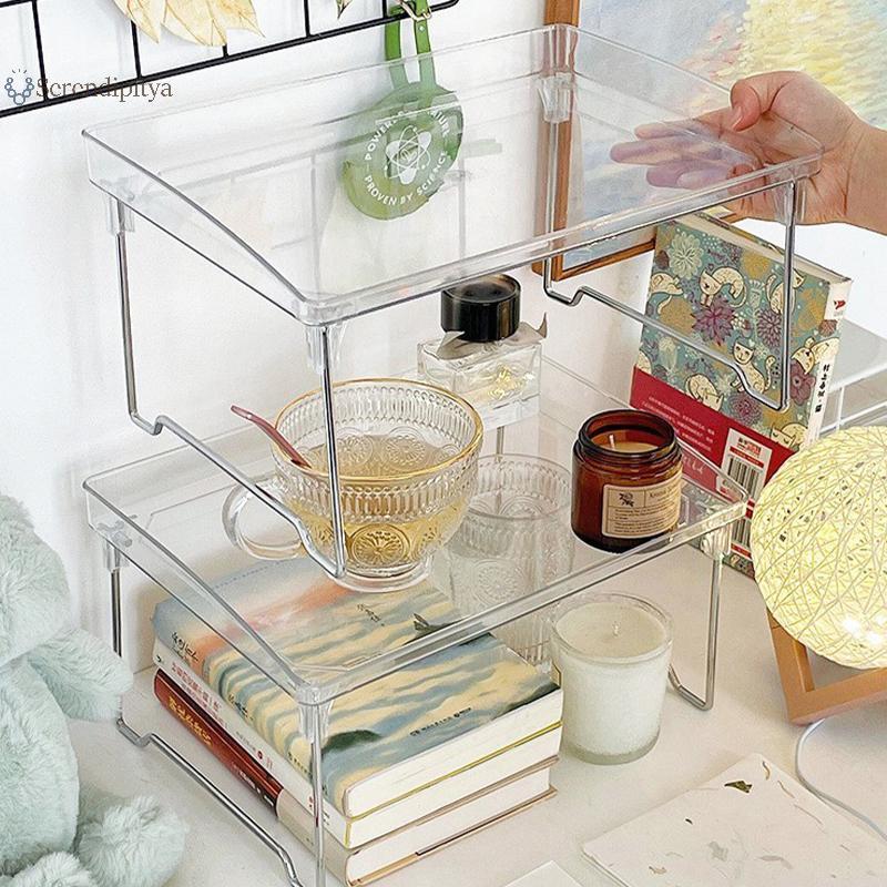 SEE ชั้นเก็บของ PET โปร่งใสหลายชั้นแบบพับได้สําหรับสํานักงานและห้องครัว TH - รูปที่ 7