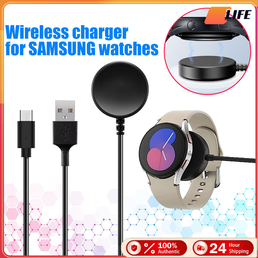 เก็บปลายทาง！สายชาร์จ samsung galaxy watch 3/4/5/6 แท่นชาร์จแบบแม่เหล็ก Type C USB สองรุ่นให้เลือก