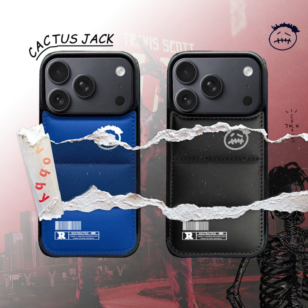 TrScott Cactus Jack Grimace Label Down Jacket Soft Shellเคสโทรศัพท์เหมาะสําหรับIPhone17 AIR 17P 17PM 16 16P 16PM 15 15P 15PM 14 14 14P 13P 13PM 12PM 11 11PX XR MAX 7P 7P