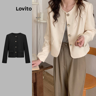 Lovito Elegant Women Pocket Blazer Button Autumn Winter Blazer LNA29388(Multi-color)