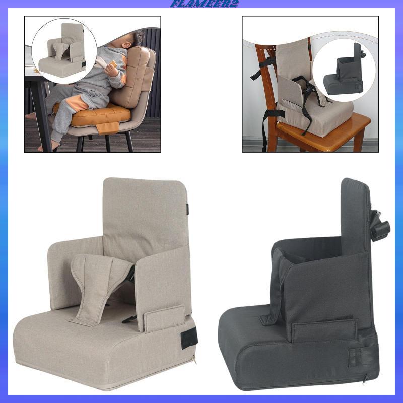 [Flameer2] Kids Chair Booster Seat พร้อมพนักพิงและที่วางแขนรับประทานอาหารแผ่นเพิ่มความสูงแบบพกพาเบาะ