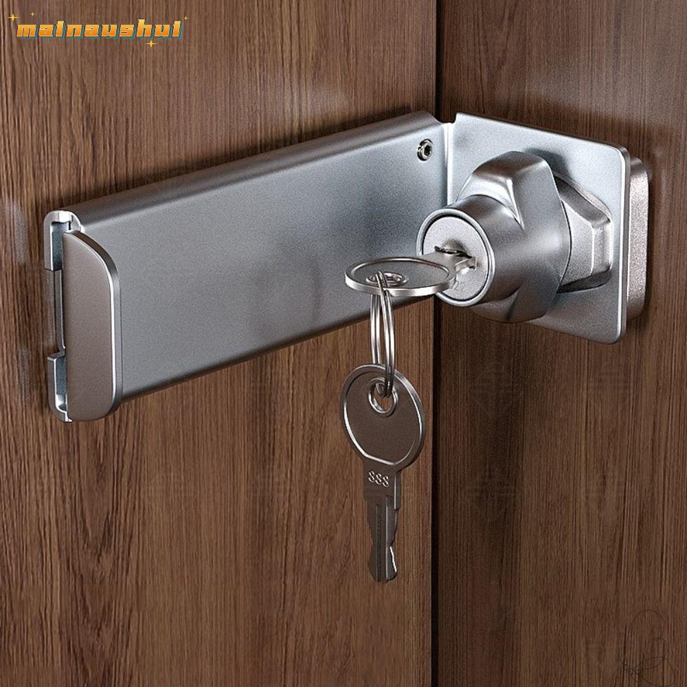 MAINAUSHUI ล็อคประตู, มุมขวา 90 องศากุญแจ Hasp, Anti-theft สแตนเลสขโมยประตู Latch ในครัวเรือน