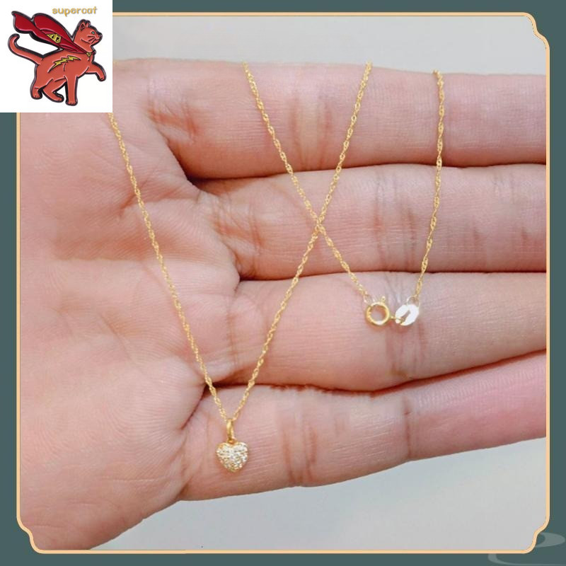 สร้อยคอเพชรหัวใจ 18K ทองคำแท้ พร้อมกระดูกเชิงกราน สำหรับผู้หญิง ของขวัญพิเศษสำหรับคริสต์มาสและปีใหม่