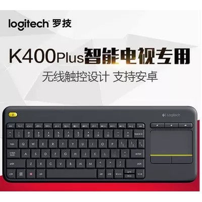 Logitech K400 Plus Home Android สมาร์ททีวีคอมพิวเตอร์โน้ตบุ๊คแผงสัมผัสคีย์บอร์ดไร้สาย