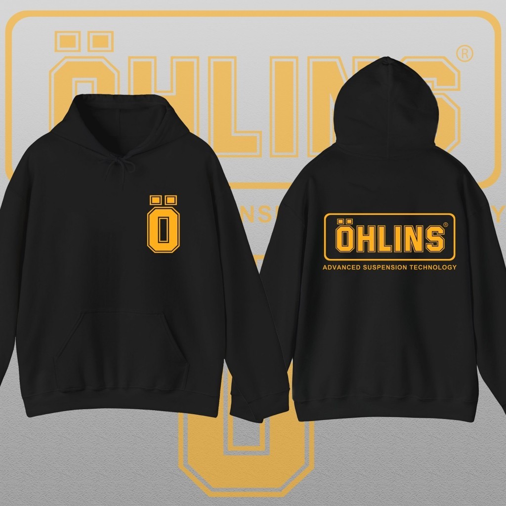 9 KGNPRO® | เสื้อฮู้ด OHLINS | Hoodie | Polar Fleece ผ้าสำลี สกรีนบล็อค | Motocycle M-3XL Hoodies สไ