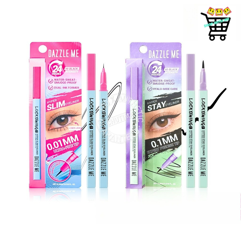 DAZZLE ME แดซเซิล มี ล็อค & วิงค์ อายไลเนอร์ Dazzle Me Lock & Wing Hyper Slim / Hyper Stay Eyeliner 