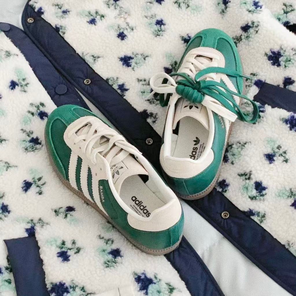 （ของแท้ 100 %）adidas originals samba OG JI3215 สีเขียว รองเท้าลำลอง