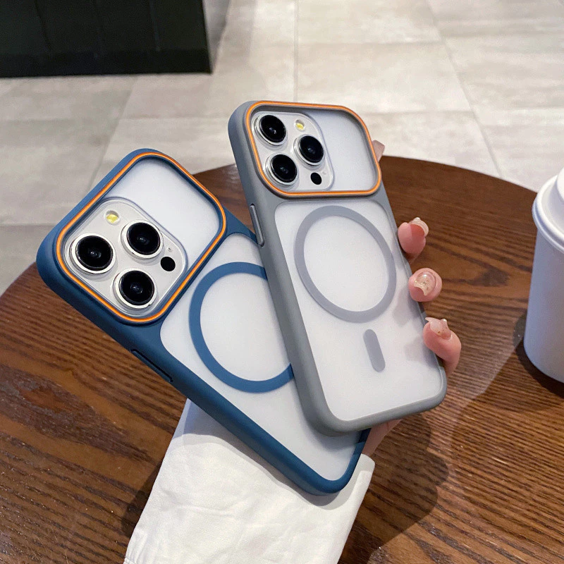 ป้องกันลายนิ้วมือหน้าต่างขนาดใหญ่ frosted Magnetic hard Case สําหรับ iPhone 17 16 15 14 13 12 11 Pro Max Plus Air casing ฝาครอบแม่เหล็กสําหรับ iPhone17 กรณี