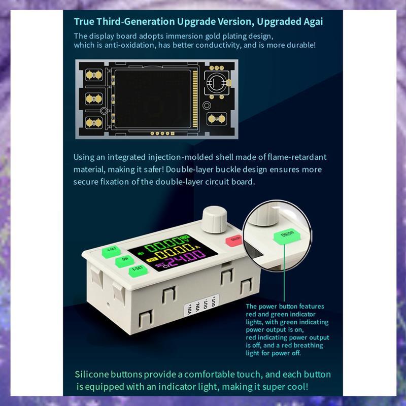 XY7025 CNC DC Buck แหล่งจ่ายไฟควบคุมแบบปรับได้แรงดันคงที่และหน้าจอสีกระแสไฟคงที่ 70V/25A/1750W