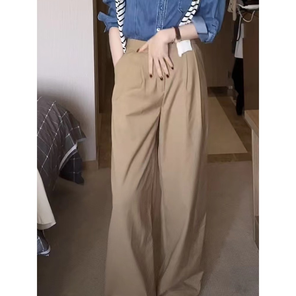 Khaki Coco กางเกงลำลอง สไตล์ฤดูใบไม้ร่วง Chic และเรียบหรู ทรงslim fit