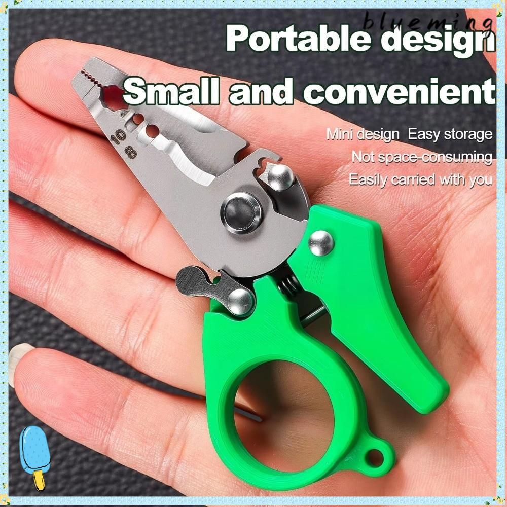 BLUEMING คีมปอกสายไฟ, Professional Mini Splitting Wire Stripper, แบบพกพาความยืดหยุ่นสูง Multi-Function Pocket-Sized ตัด Crimping คีมสําหรับช่างไฟฟ้าสาย