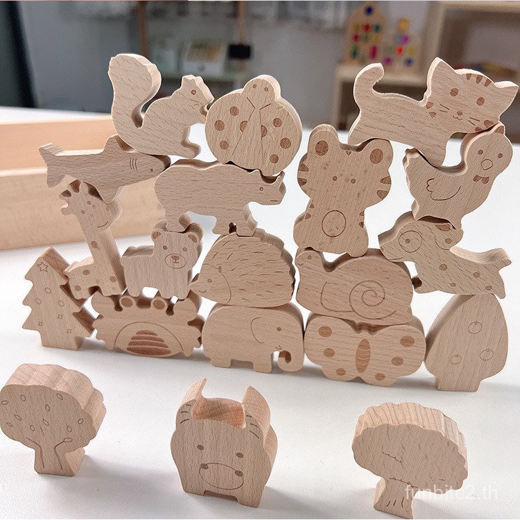 บล็อกซ้อนเกมกระดาน Jenga Focus ของเล่นบล็อกไม้ประสานมือ