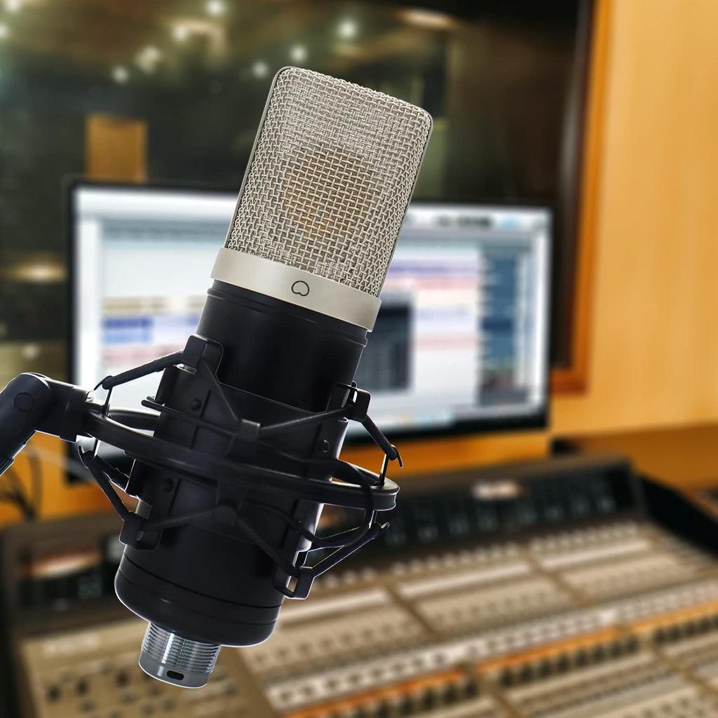 SUUNTOK Shock Mount Microphone Holder Anti-Vibration Suspension Shock Mount Holder Clip for 47mm-53m