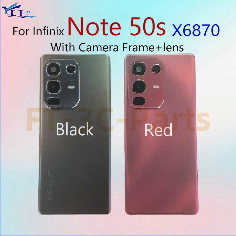 สําหรับ Infinix Note 50s X6870 แบตเตอรี่กระจกฝาหลังด้านหลังประตูกรอบเลนส์เปลี่ยน Part