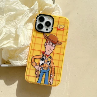CASET ร่วมแบรนด์ Toy Story Buzz Lightyear Woody ล็อตโซ่น่ารักการ์ตูน Soft Case Cover Casing เข้ากันได้กับ iPhone 17 Pro Max Air Plus 16/15/14/13/12/11/XR/X/XS/SE/8/7/6