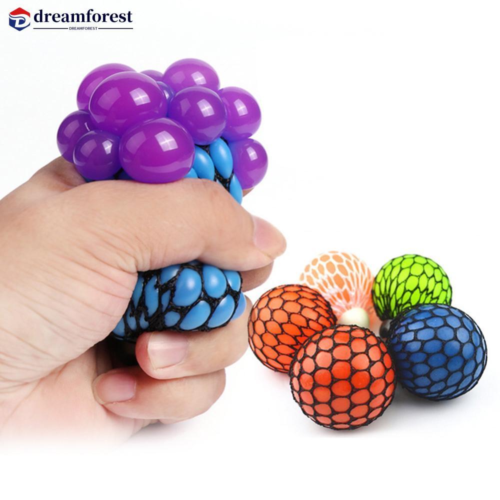 DFS 5 ซม.Anti Stress Mesh Ball Face Reliever Grape Mood Squeeze Relief ของเล่น