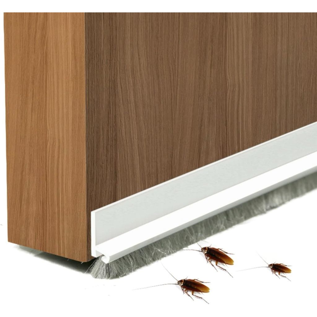 Door Sweep for Bottom of Door, 39.2" L Integrated Design with Brush, Self Adhesive Under Door Draft 