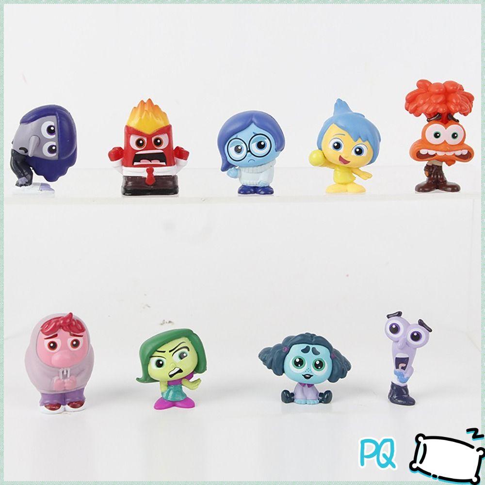 PQ 9 ชิ้น/เซ็ตภายในออก 2 Action Figure ของเล่น, 1-2 นิ้ว Mini Sadness Anger Disgust Fear ตุ๊กตารุ่น,