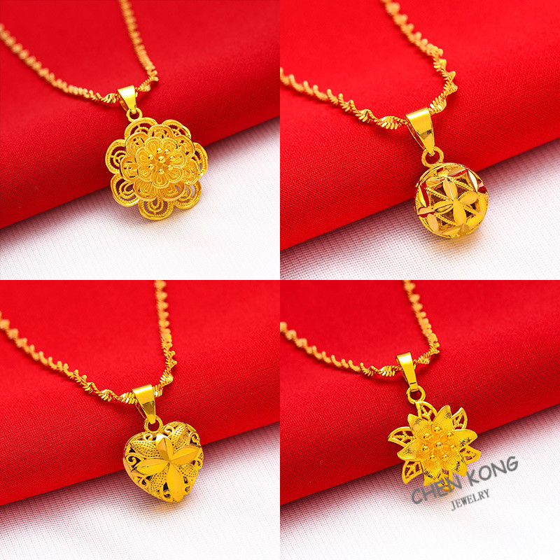 สร้อยคอมีดีไซน์เป็นดอกไม้จี้ Clavicle Chain เคลือบเงาทอง 18K เครื่องประดับแฟชั่นและของขวัญวันเกิด
