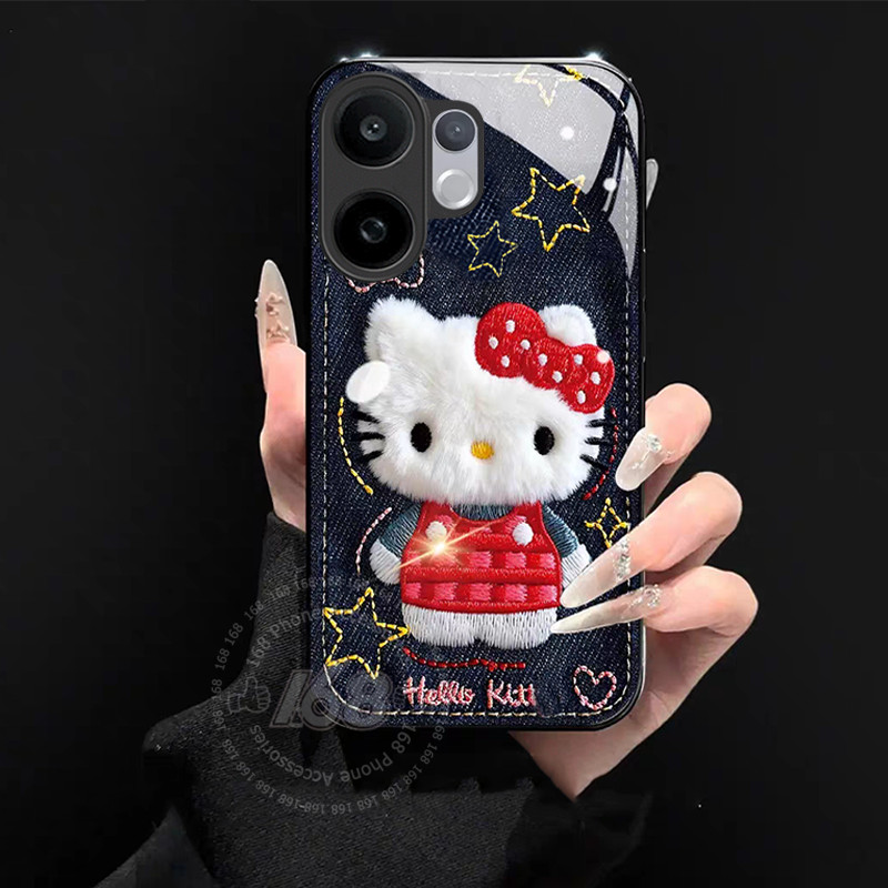 เคส Vivo V60 V50 เคส Vivo V60 Lite ลายแมวคาวบอยพร้อมโบว์สีแดง เคสโทรศัพท์กันกระแทกพร้อมฝาครอบเลนส์กล้อง ปกป้องเลนส์หรูหราพร้อมซิลิโคนอ่อนขอบนุ่มและกระจกโทรศัพท์