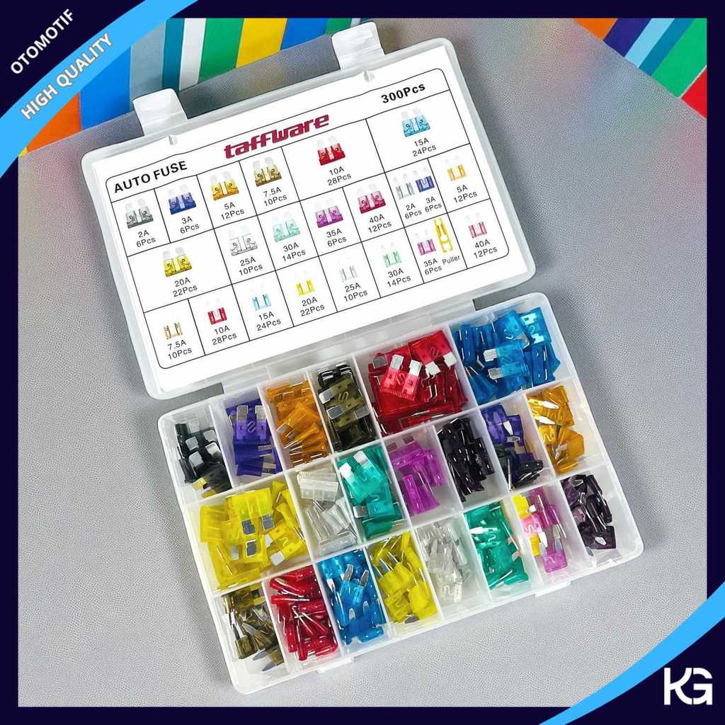 Taffware ใบมีดฟิวส์รถยนต์ขนาดกลาง พร้อมกล่อง 300 ชิ้น - OC-300