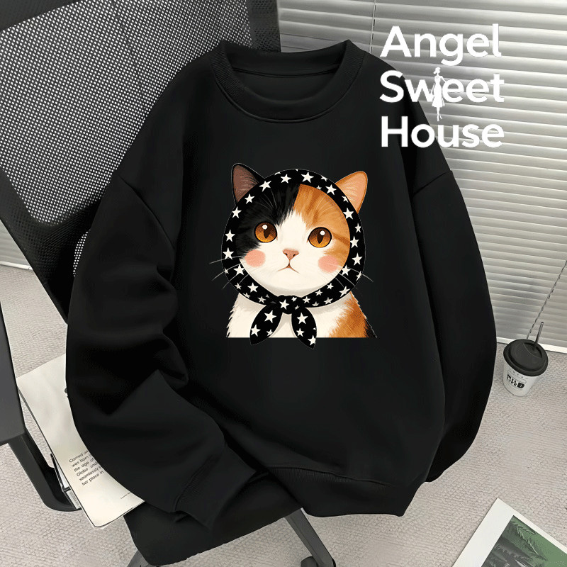 (จัดส่งตลอด 24 ชั่วโมง）Angel Official oversize ทันสมัย เกาหลี เสื้อแขนยาว หลวม เสื้อยืด  เสื้อ เสื้อคอกลม พลัสไซส์ Y245 ราคา ถูกที่สุด ดีลบีเคเค แกลเลอรีภาพที่ 5