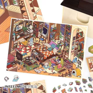 Idako [My Cabin Fiftth Bullet] 2.5D ภูมิทัศน์สติกเกอร์อาคารทําด้วยมือ diy ฉากห้องโดยสารสามมิติ SS729