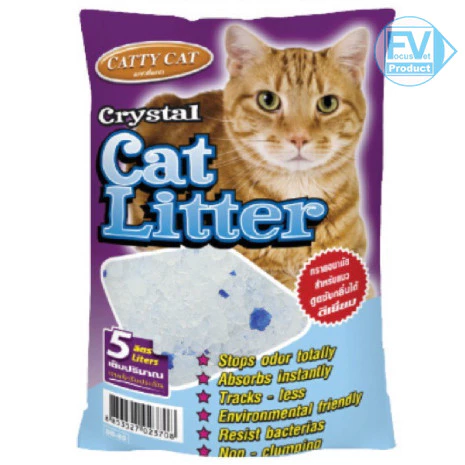 Catty Cat ทรายแมวคริสตัล ดูดซึมทันที กำจัดกลิ่นได้ดี ขนาด 5 ลิตร **