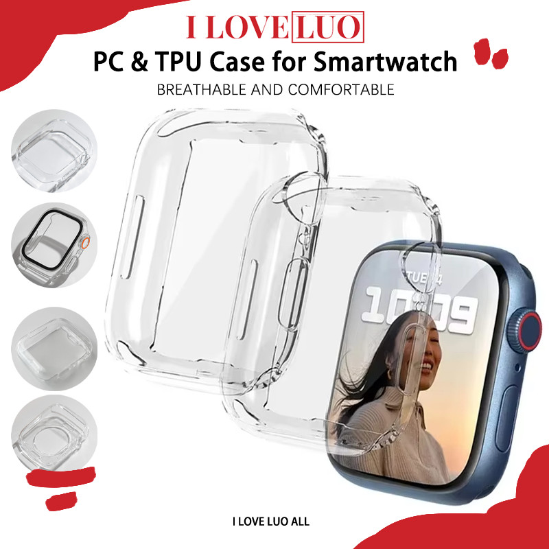 กรณี TPU อ่อน / แก้วนิรภัย for Apple Watch Ultra / SE 3 2 Iwatch Series 11 10 9 8 7 6 5 49 45 46 42 44มม ปกป้องหน้าจอ