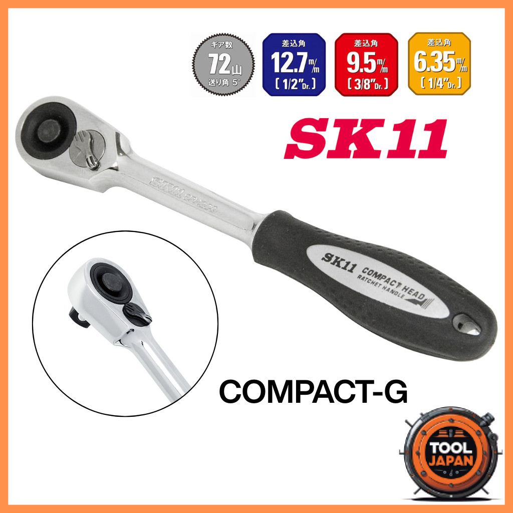 SK11 Ratchet Handle with Grip for Various Socket Sizes