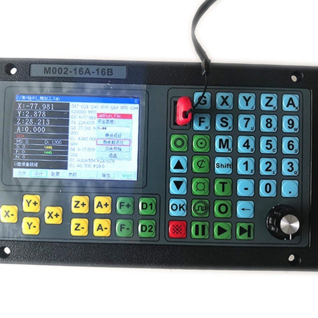 เครื่องแกะสลักคู่มีด One-Button สี่แกน Controller Power-off แกะสลัก M002 CNC Handwheel แกนต่อเนื่อง 