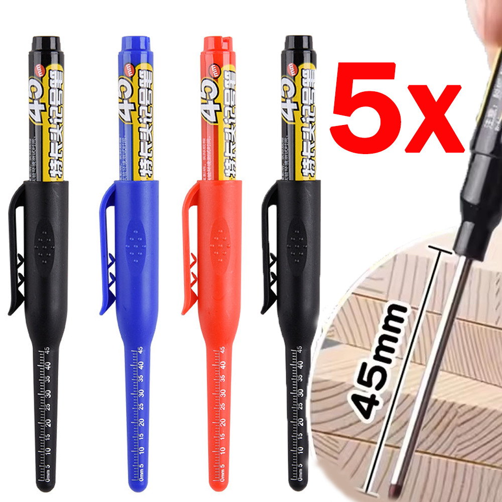 1/3/5 ชิ้น 45 มม. เจาะรูลึกยาวปากกามาร์กเกอร์ Nib / ปากกาช่างไม้หัวยาว