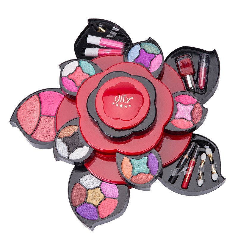 อายแชโดว์ Big Plum Blossom Makeup Palette กลีบ Influencer ชุด Lotus Shape ดอกแต่งหน้าหมุนครบชุดกล่อง