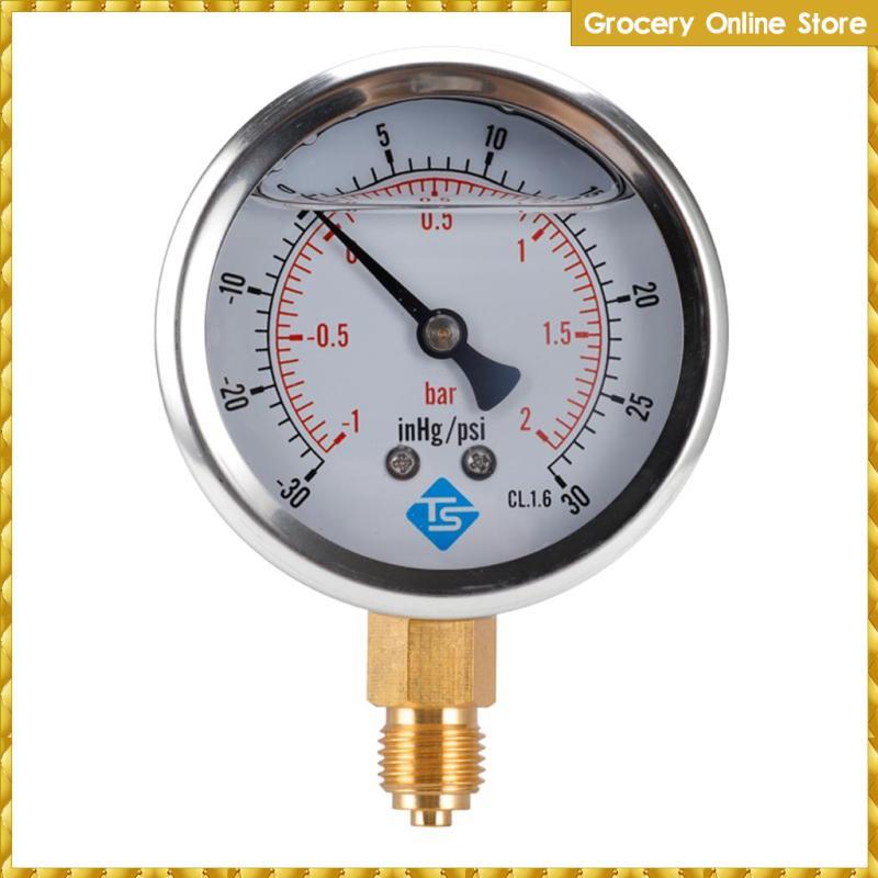 เครื่องวัดความดันสูญญากาศ Amagogo 68 มม. - และ -30-15Hg, -1-, -30-30-30hg / Psi 1/4 BSP ด้านล่าง