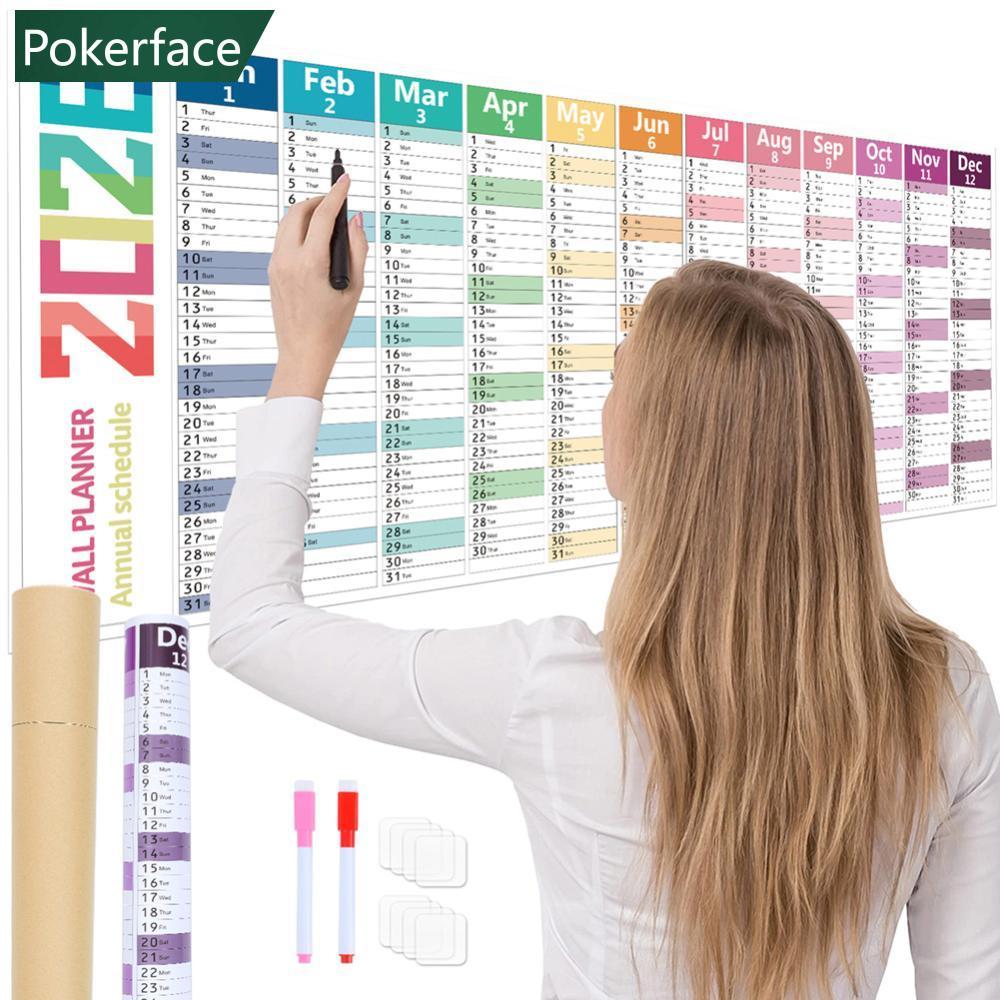 POKERFACE 2026 New Yearly Daily Schedule Planner Sheet Calendar Wall 365 Day Plan ประจําปีแขวนการวาง