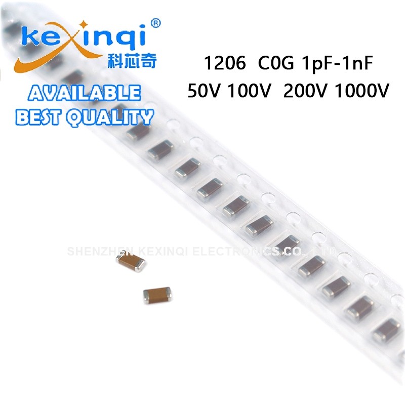 (5 ชิ้น) 1206 SMD 50V 100V 200V 1000V C0G ตัวเก็บประจุ 1pF 4.7pF 10pF 20pF 22pF 33pF 47pF 68pF 100pF