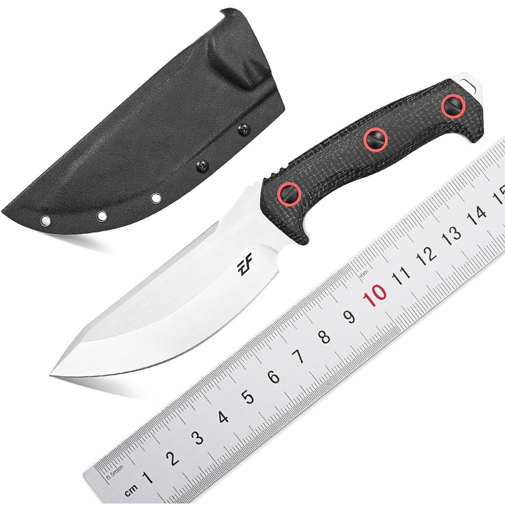 EF137 Fixing Piece 2 "Wide N690 Steel Piece Linen Handle Full Tang Heavy Straight Outdoor Camping