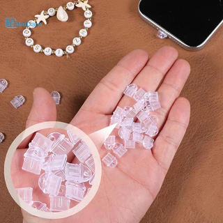 ปลั๊กป้องกันฝุ่น โปร่งใส DIY โทรศัพท์จี้ปลั๊ก พอร์ตชาร์จรูโทรศัพท์ปลั๊กกันฝุ่นพลาสติกใส