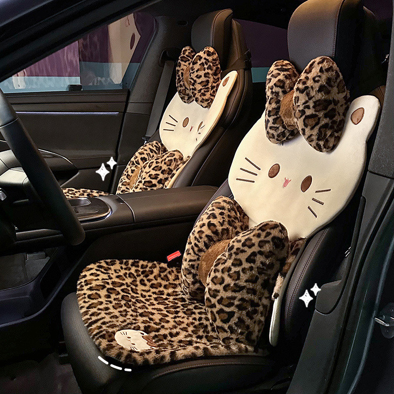 เบาะรองนั่งรถยนต์ หุ้มเบาะรถยนต์ หมอนรองคอ พนักพิงหลัง หุ้มเบาะรถยนต์ ลายการ์ตูนน่ารัก ติดตั้งง่าย - รูปที่ 4